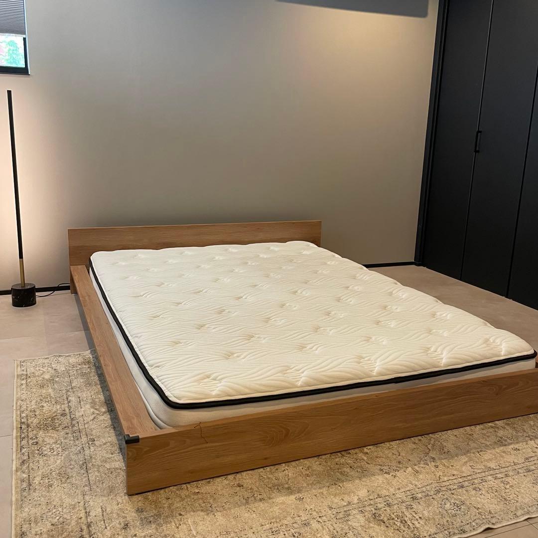 LOWYA ダブル ベッドフレーム& AVENCOマットレスセット ロータイプ