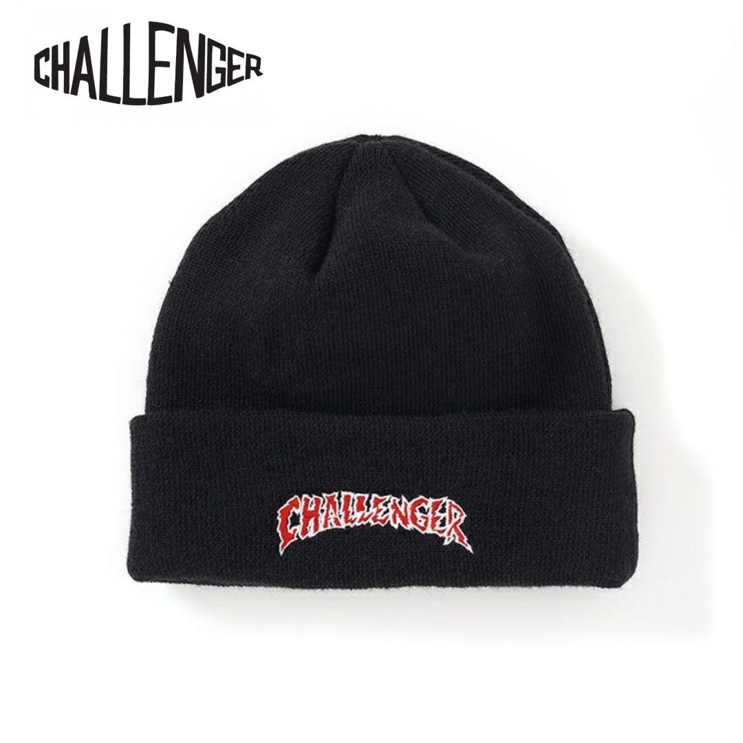 CHALLENGER CRUSH LOGO KNIT CAP　BLACK