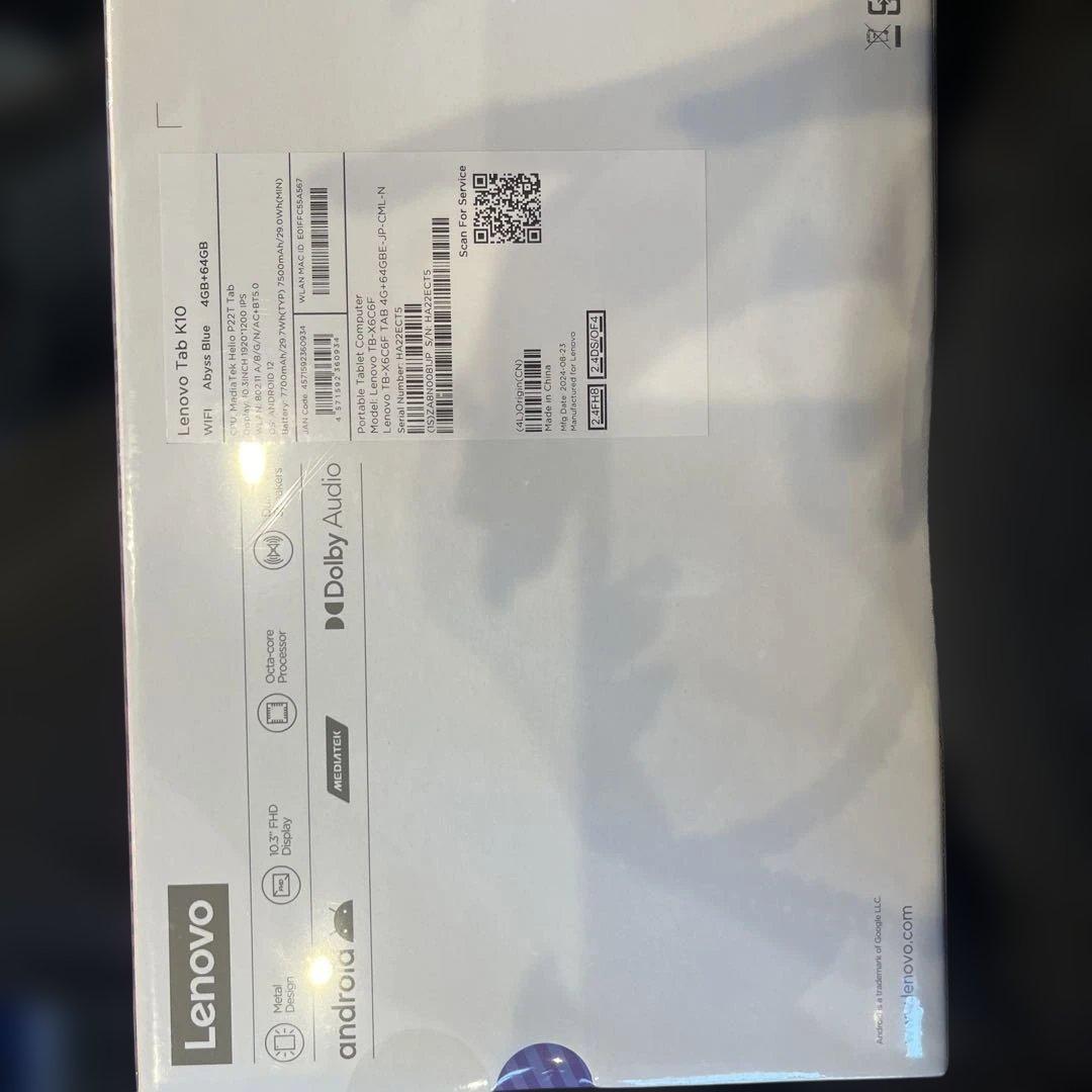 Lenovo Tab K10 10.3インチ 4GB/64GB