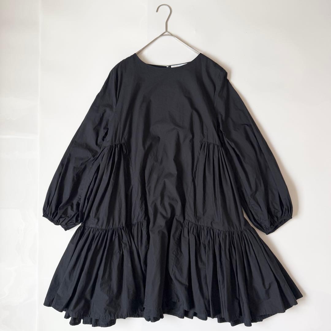 Merlette マーレット BYWARD ギャザースリーブ ティアードドレス