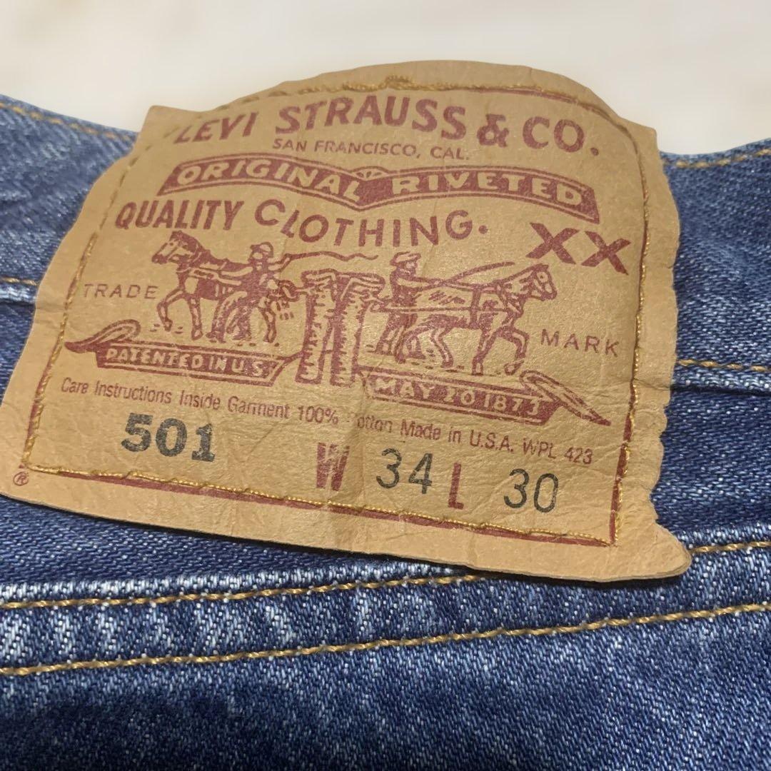 リーバイス501デニムUSA製サイズ表記w34