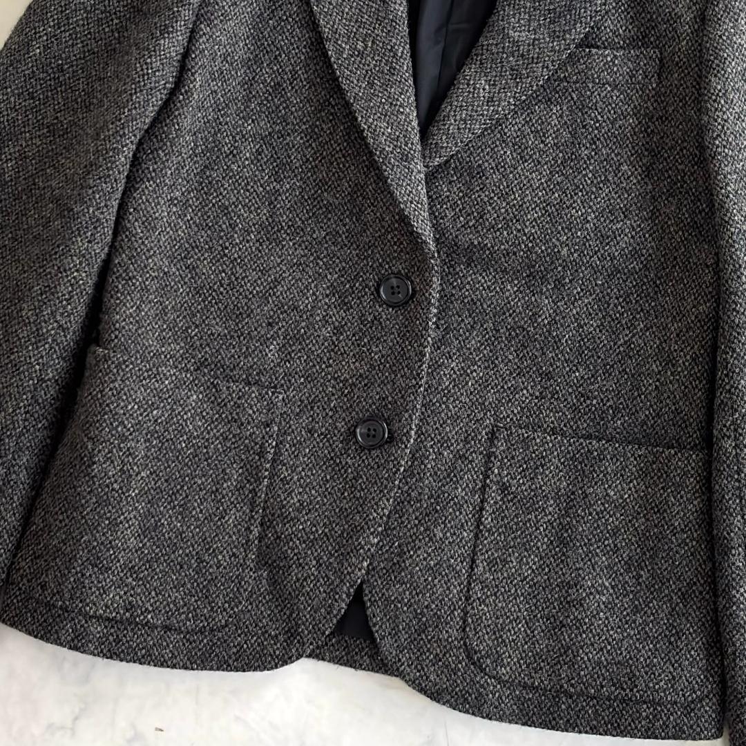 マーガレットハウエル ハリスツイード テーラードジャケット グレー系 Ⅱ tn1