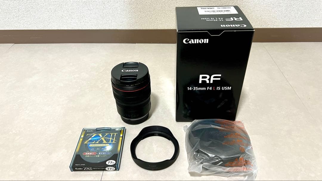 【美品】RF14-35mm F4 L IS USM 箱、ZXIIプロテクター付き
