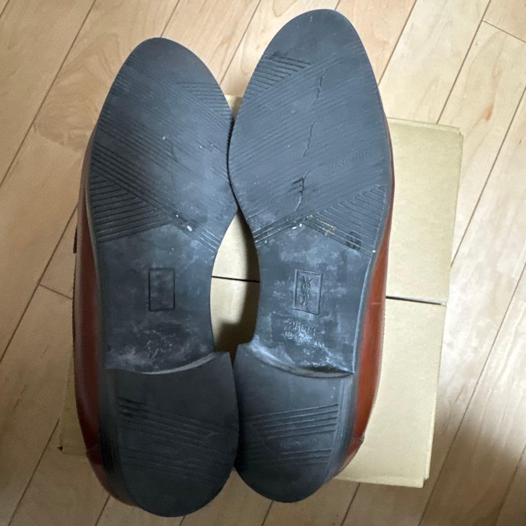 SAINT LAURENT ローファー ブラウン タッセル 25cm