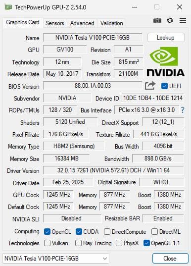 グラフィックボード・グラボ・ビデオカード Nvidia Tesla V100 16GB