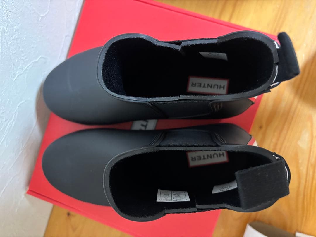 新品未使用⭐︎HUNTER ハンター ロゴ バックストラップブーツ　箱付き