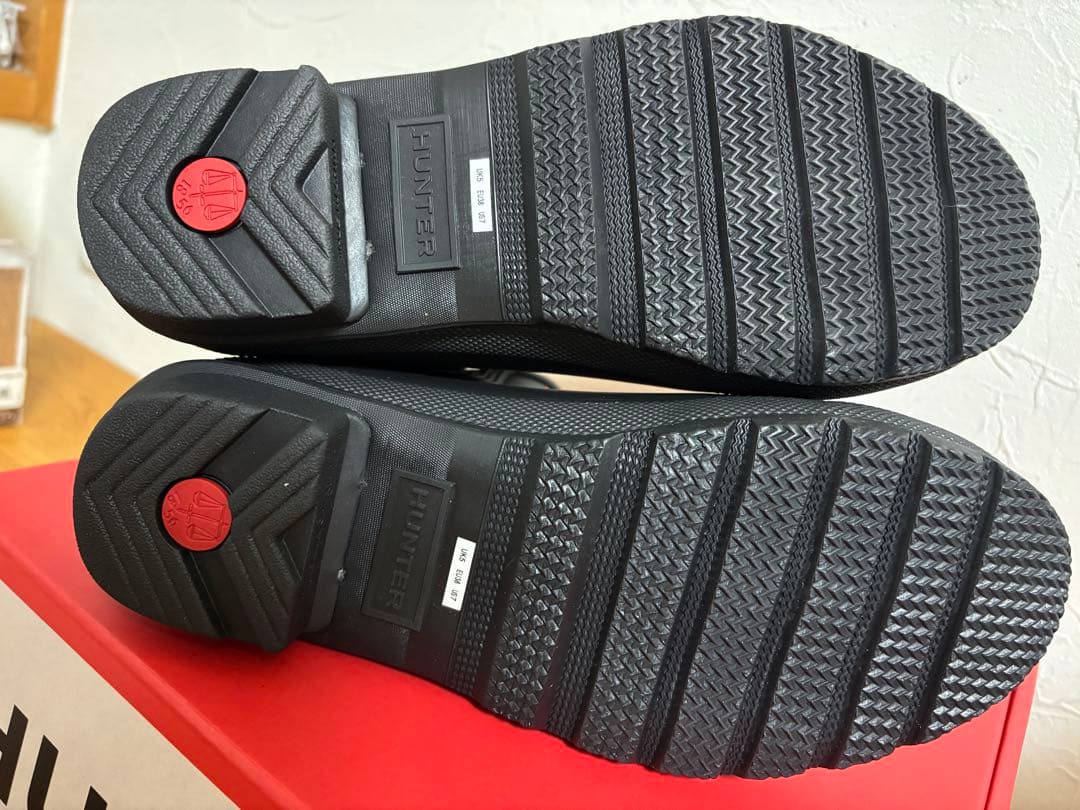 新品未使用⭐︎HUNTER ハンター ロゴ バックストラップブーツ　箱付き