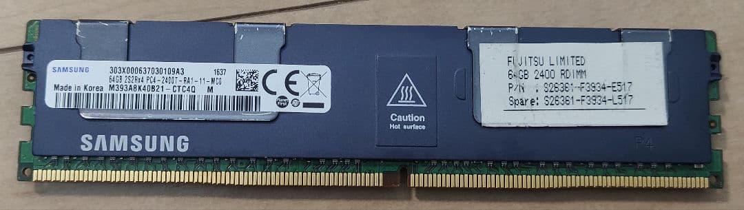 SAMSUNG 64GB 2S2R×4 PC4-2400T-RA1-11-MC0