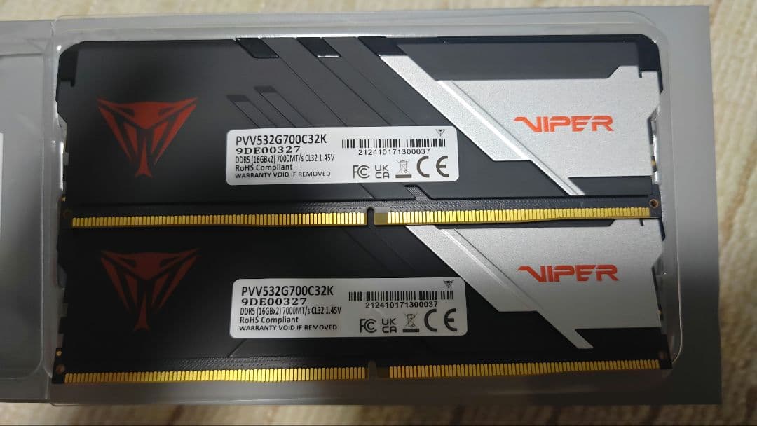 Patriot Viper Venom DDR5-7000 メモリ　16GBx2