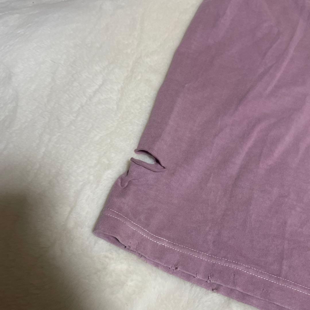 【24ss】KIDILL 定価2.5 デストロイ加工Tシャツ くすんだピンク