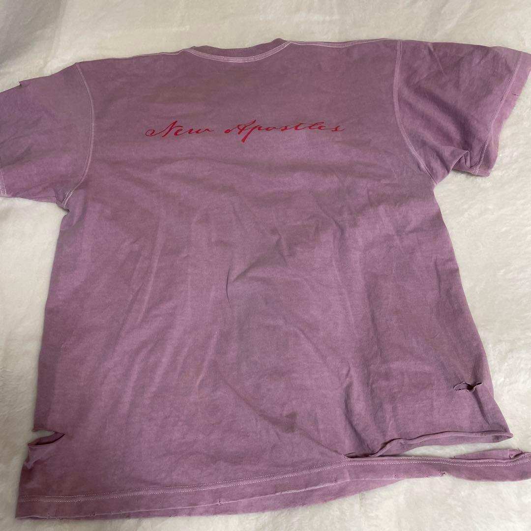 【24ss】KIDILL 定価2.5 デストロイ加工Tシャツ くすんだピンク