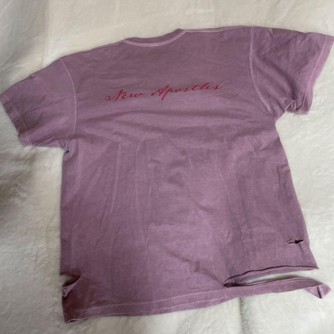 【24ss】KIDILL 定価2.5 デストロイ加工Tシャツ くすんだピンク