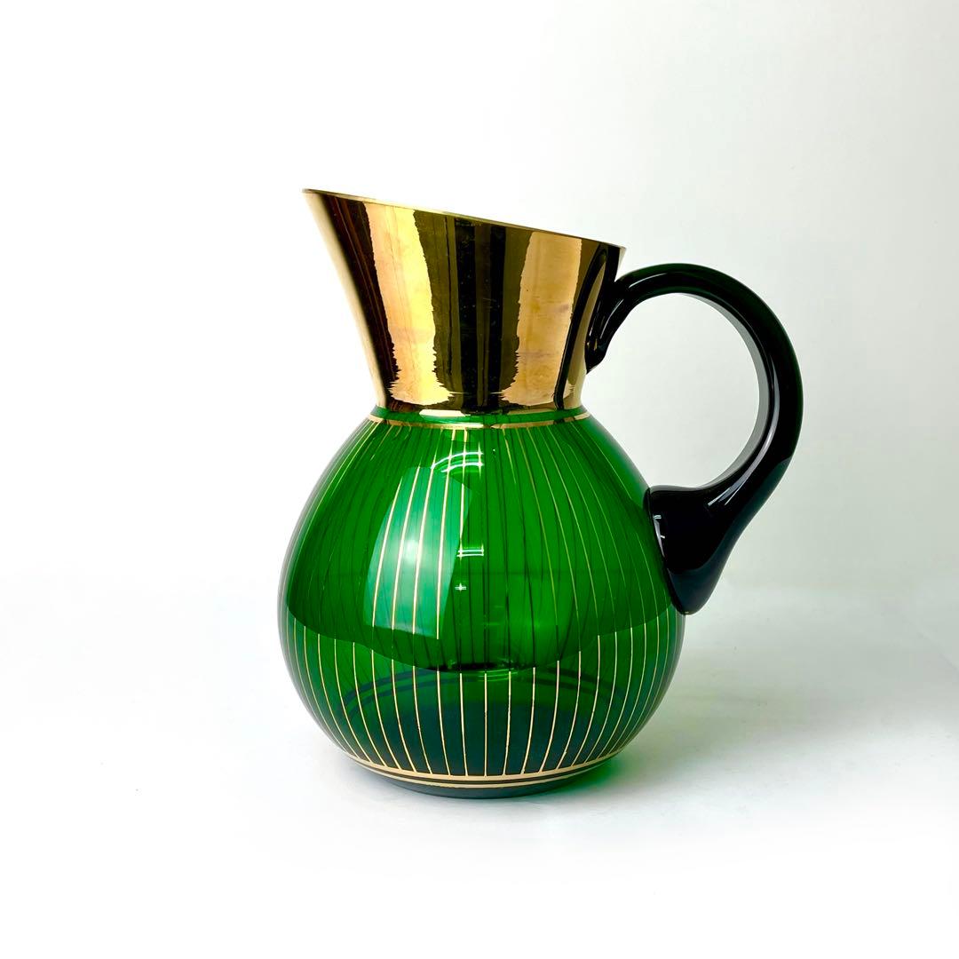 イタリア ガラス ベネチア 花瓶 フラワーベース ジャグ ヴィンテージ 50s