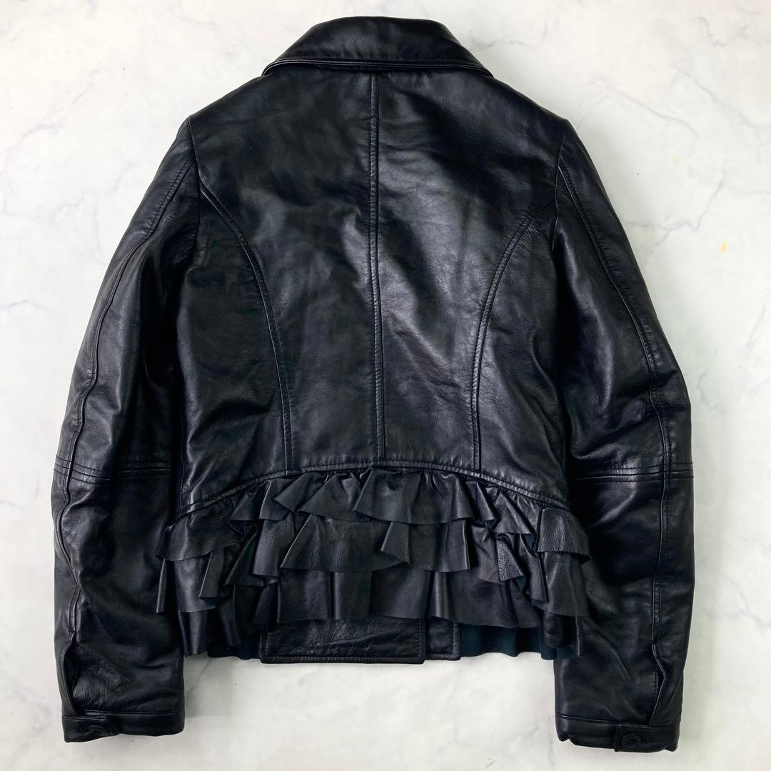 希少 ディーゼル ライダースジャケット シングル 黒 シープレザー y2k