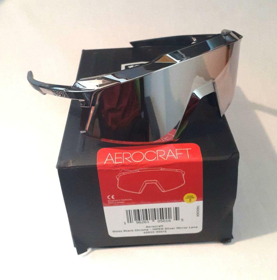 100% Aerocraft ブラック クロム ワンハンドレッド サングラス