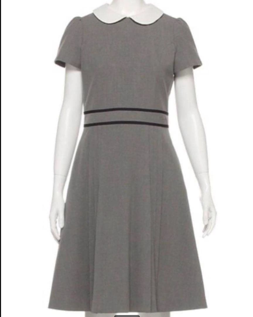 ポンポネットS/140 受験 卒服 グレーワンピ　紺ボレロ ブローチ3点セット