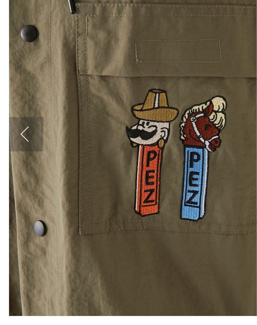 PEZキャラクター刺繍入りレインコート