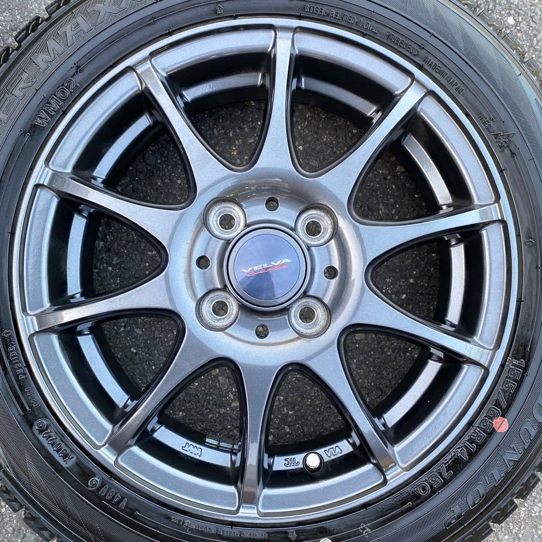 中古バリ溝ダンロップスタッドレスセット155/65R14 軽自動車