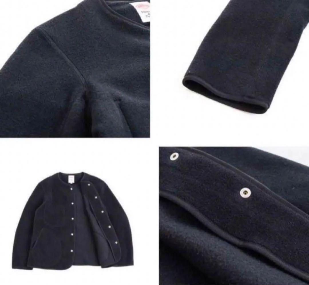 DANTONダントン　ノーカラー フリース ジャケット　ブラック44