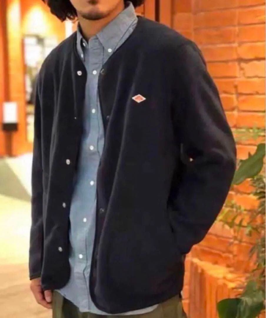 DANTONダントン　ノーカラー フリース ジャケット　ブラック44