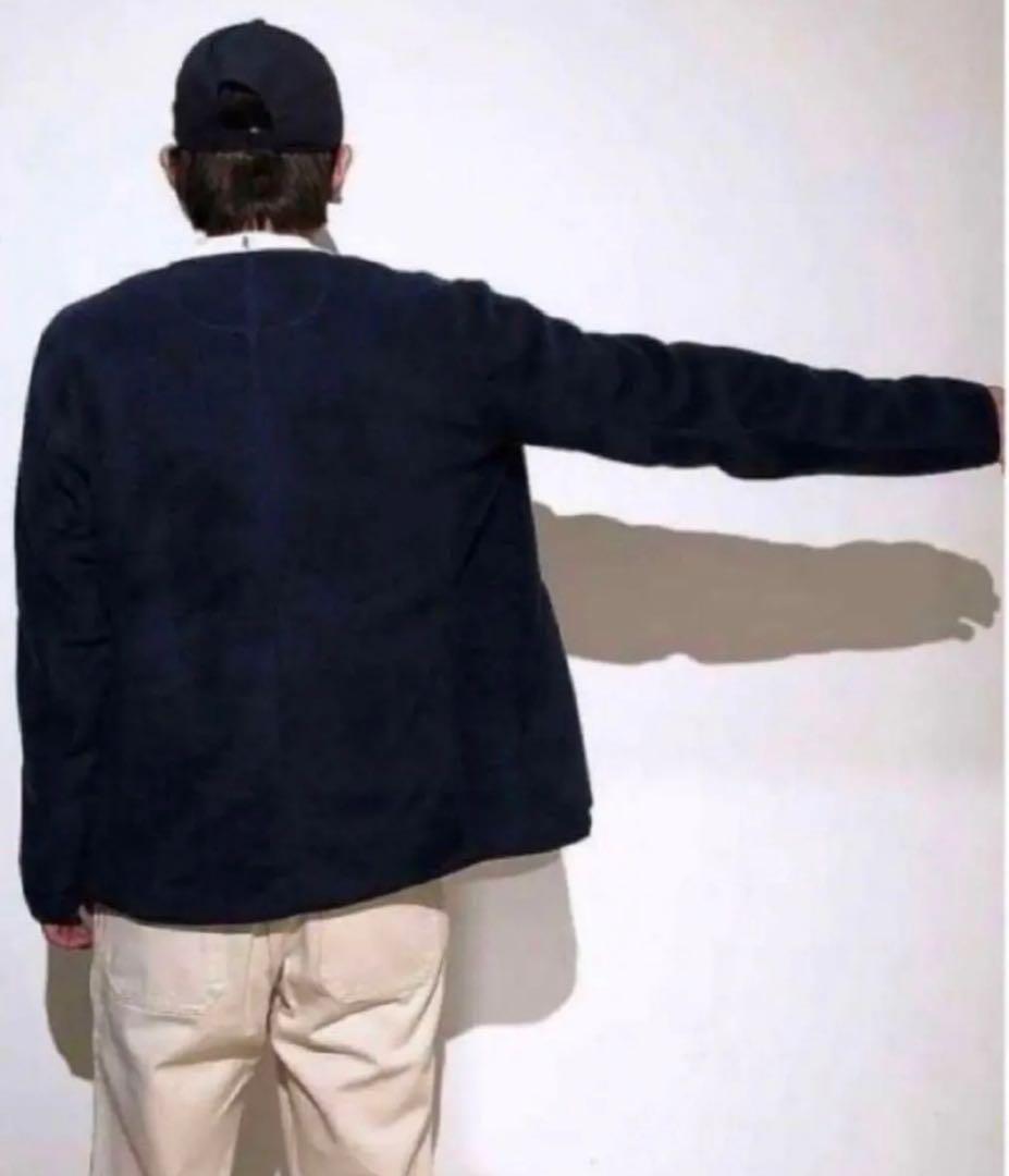 DANTONダントン　ノーカラー フリース ジャケット　ブラック44