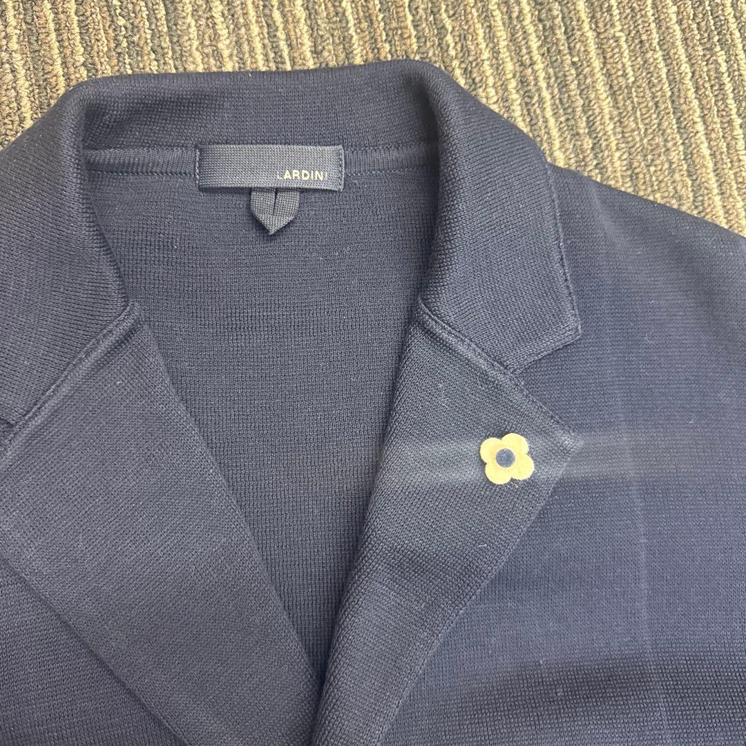 LARDINI ネイビー ニットジャケット
