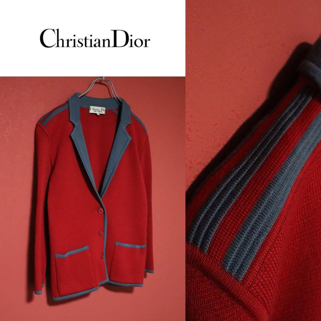 【希少デザイン】Christian Dior ライン切替 ニットジャケット