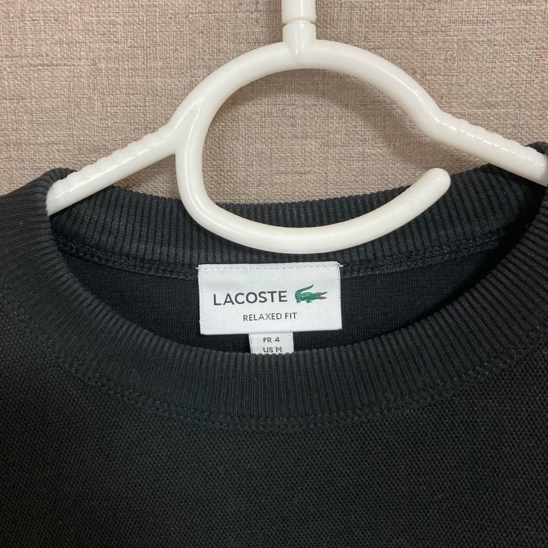 LACOSTE トレーナー スウェット ワントーンクルーネック 鹿の子ニット