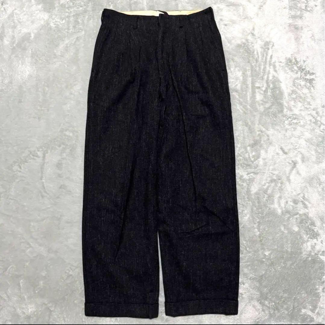 50's 黒ネップ スラックス ウール TALON USA製
