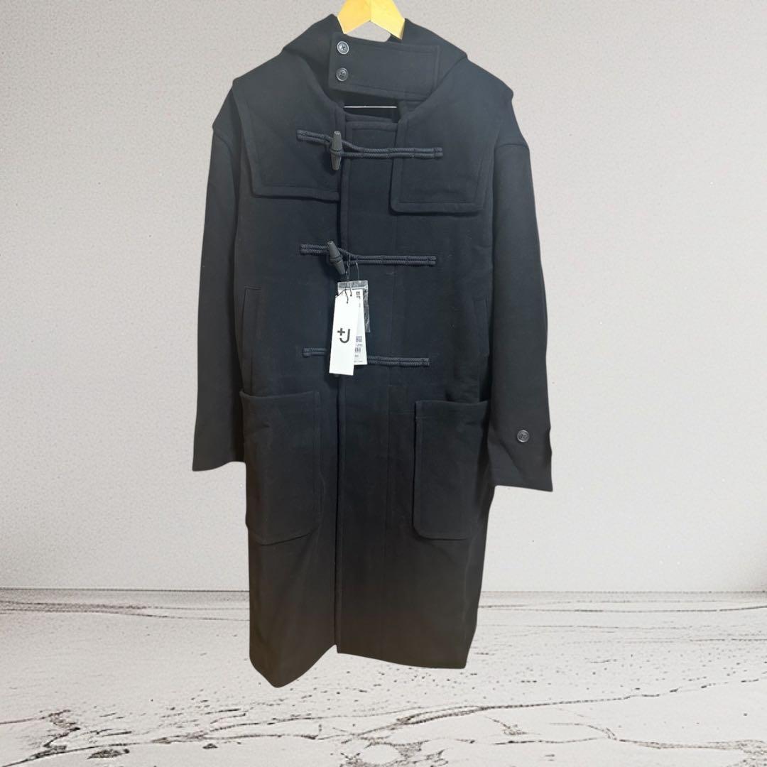 UNIQLO +J ウールオーバーサイズダッフルコート黒ブラック　M タグ付き