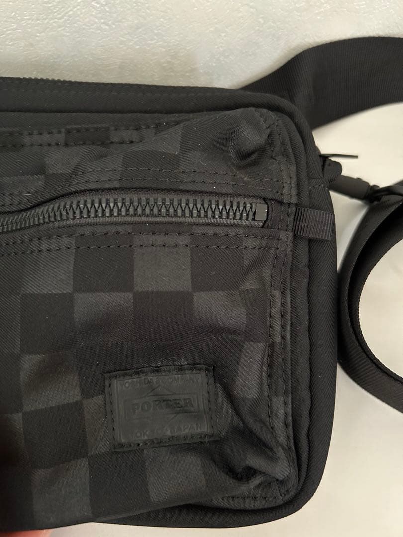 ポーター　PORTER ブラックチェック柄ショルダーバッグ　日本製