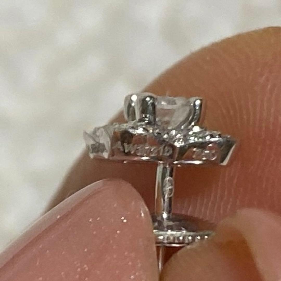 あんあん　方耳ピアス　モーブッサン ダイヤ　k18