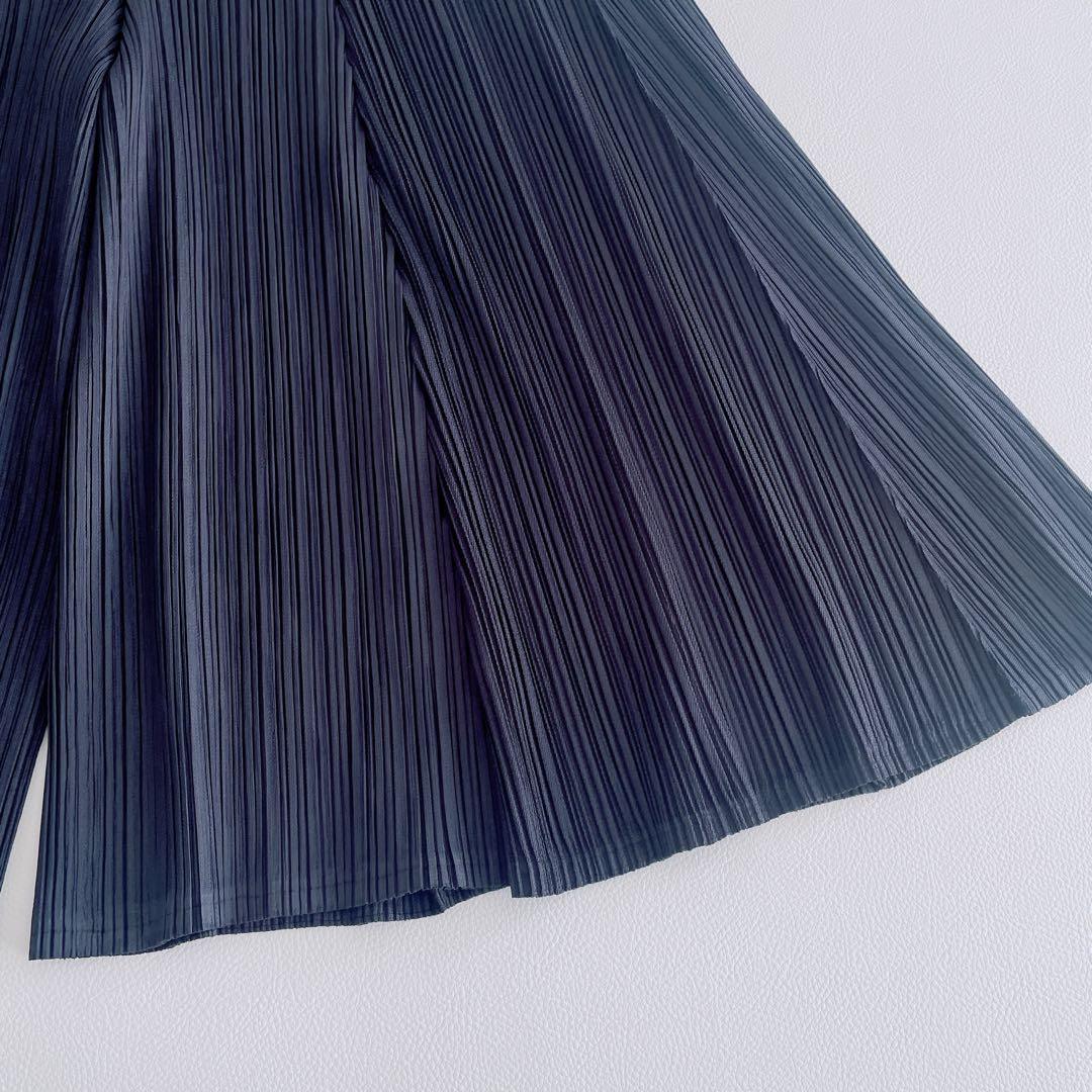 美品✨プリーツプリーズ　プリーツパンツ　キュロットスカート　ネイビー　サイズ3