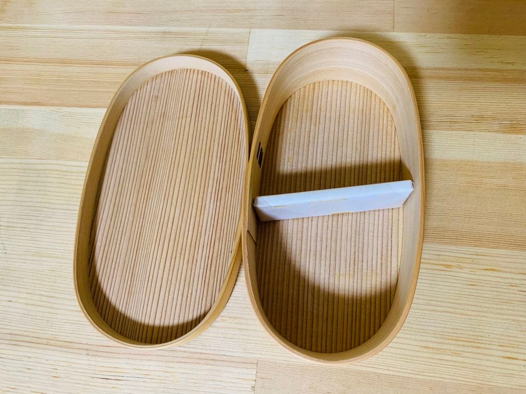 栗久　曲げわっぱのお弁当箱　小判型スリム
