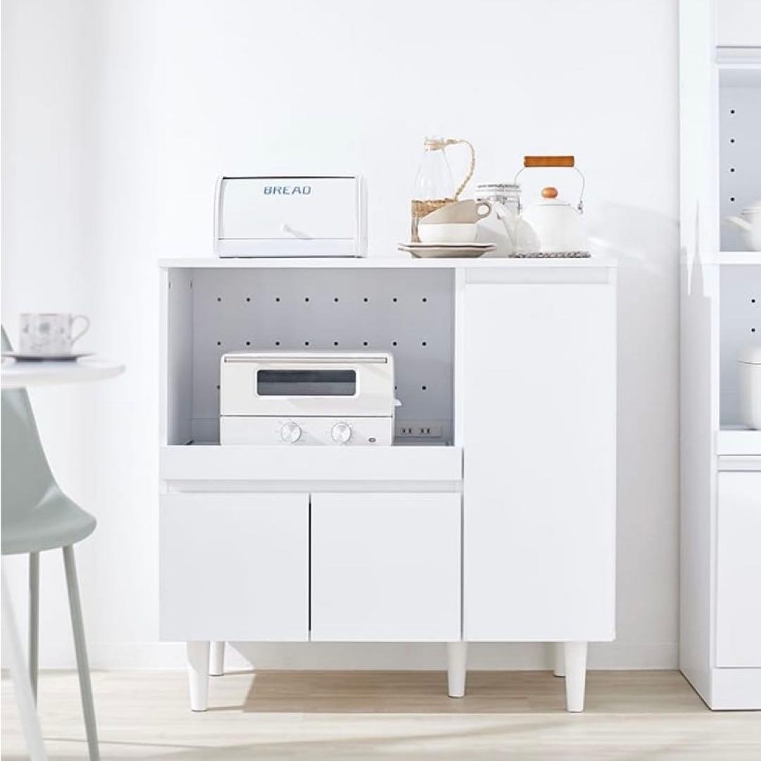 キッチンカウンター 90cm幅ホワイト LOWYA