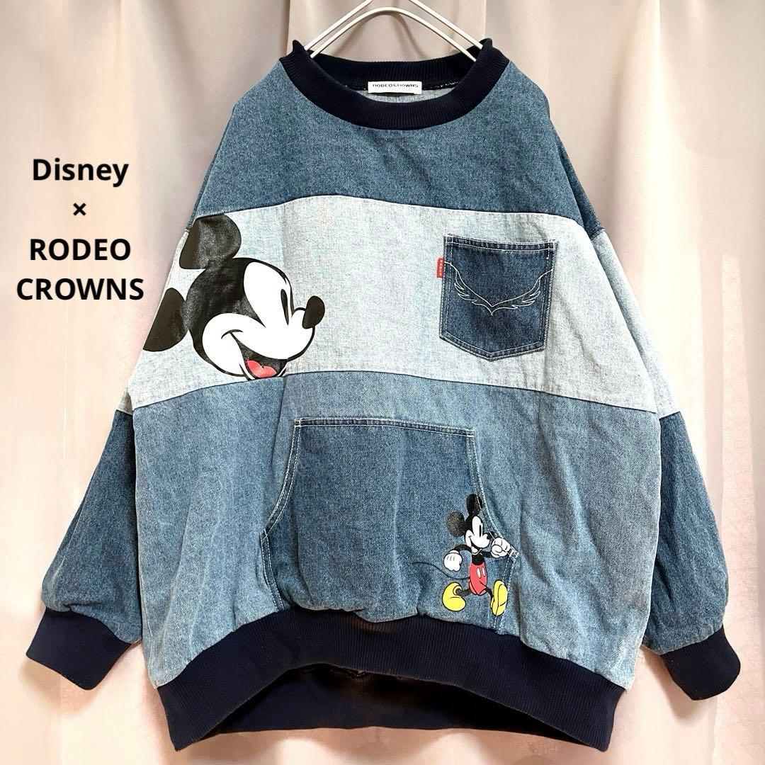 Disney RODEO CROWNS リメイクデニムスウェット 大きいサイズ