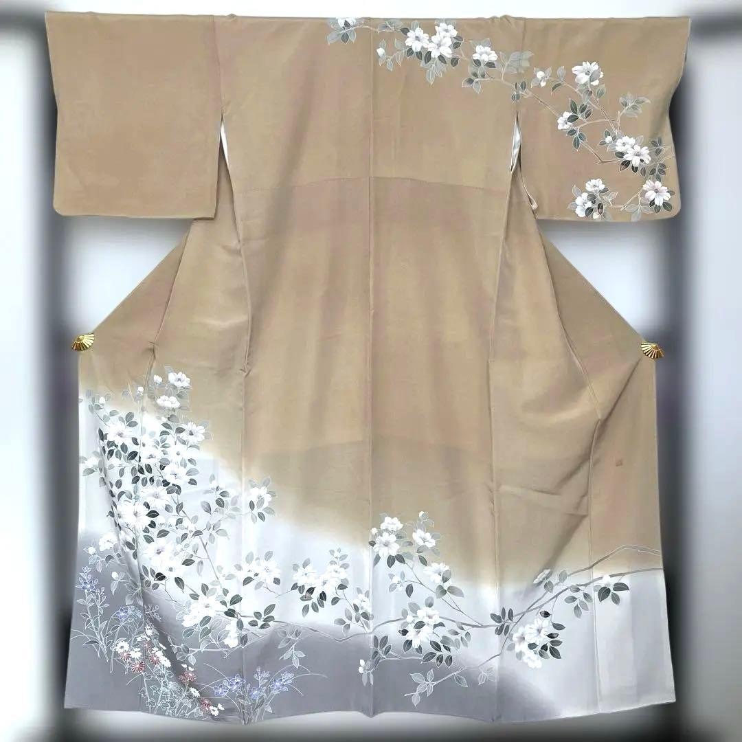 ベージュ 花柄 訪問着