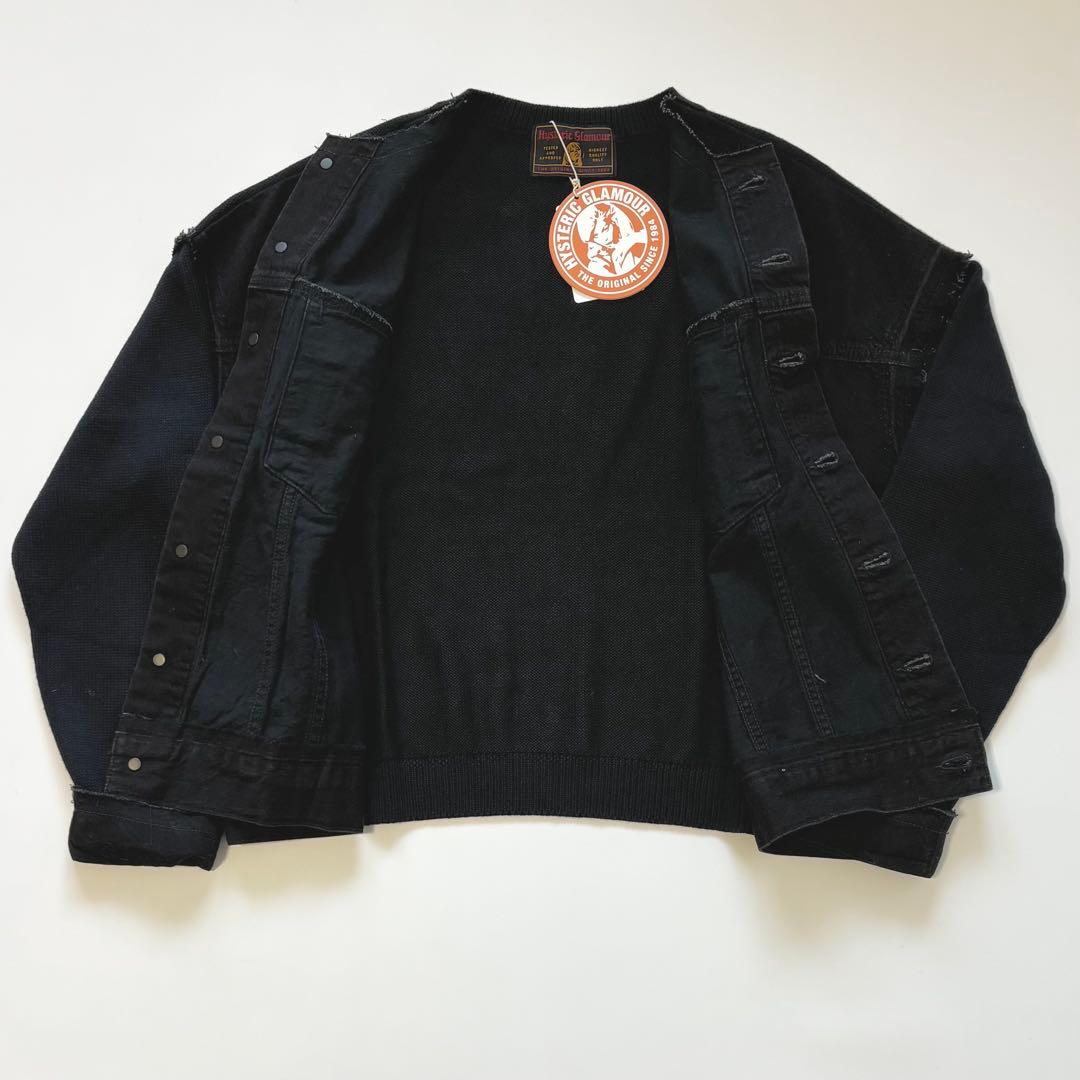 新品 ヒステリックグラマー 異素材デニムジャケット 黒 フリーサイズ 日本製￼