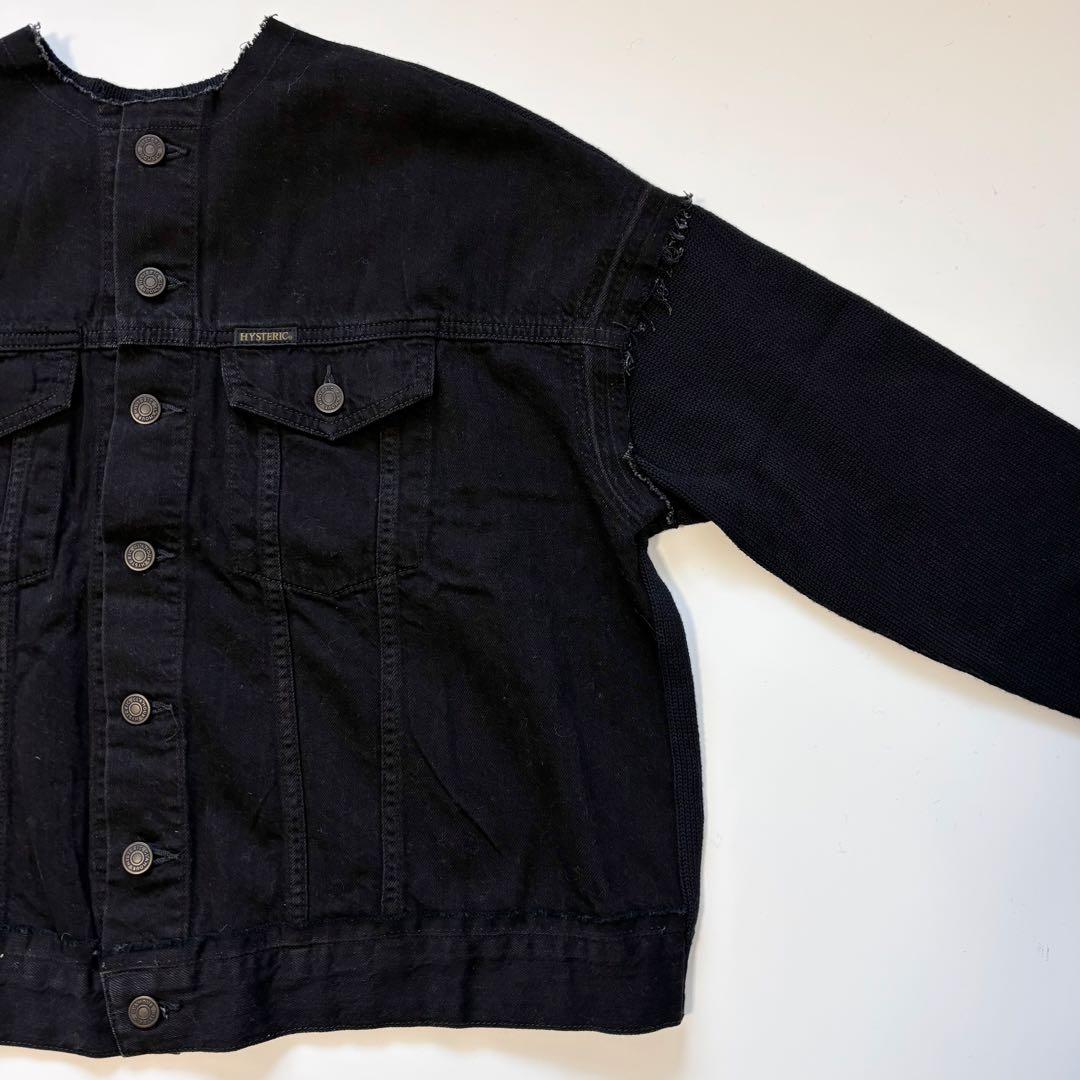 新品 ヒステリックグラマー 異素材デニムジャケット 黒 フリーサイズ 日本製￼