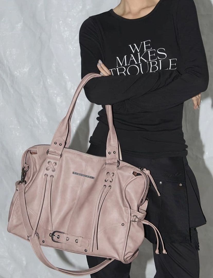 バッグ FANCY CLUB BELTED WASHING LEATHER BAG