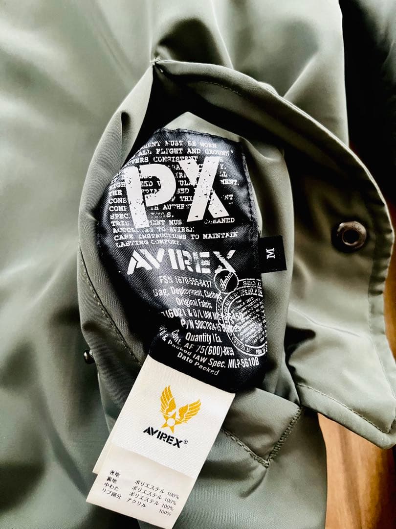 AVIREX フライトジャケット ミリタリー ブルゾン カーキ MA-1 M