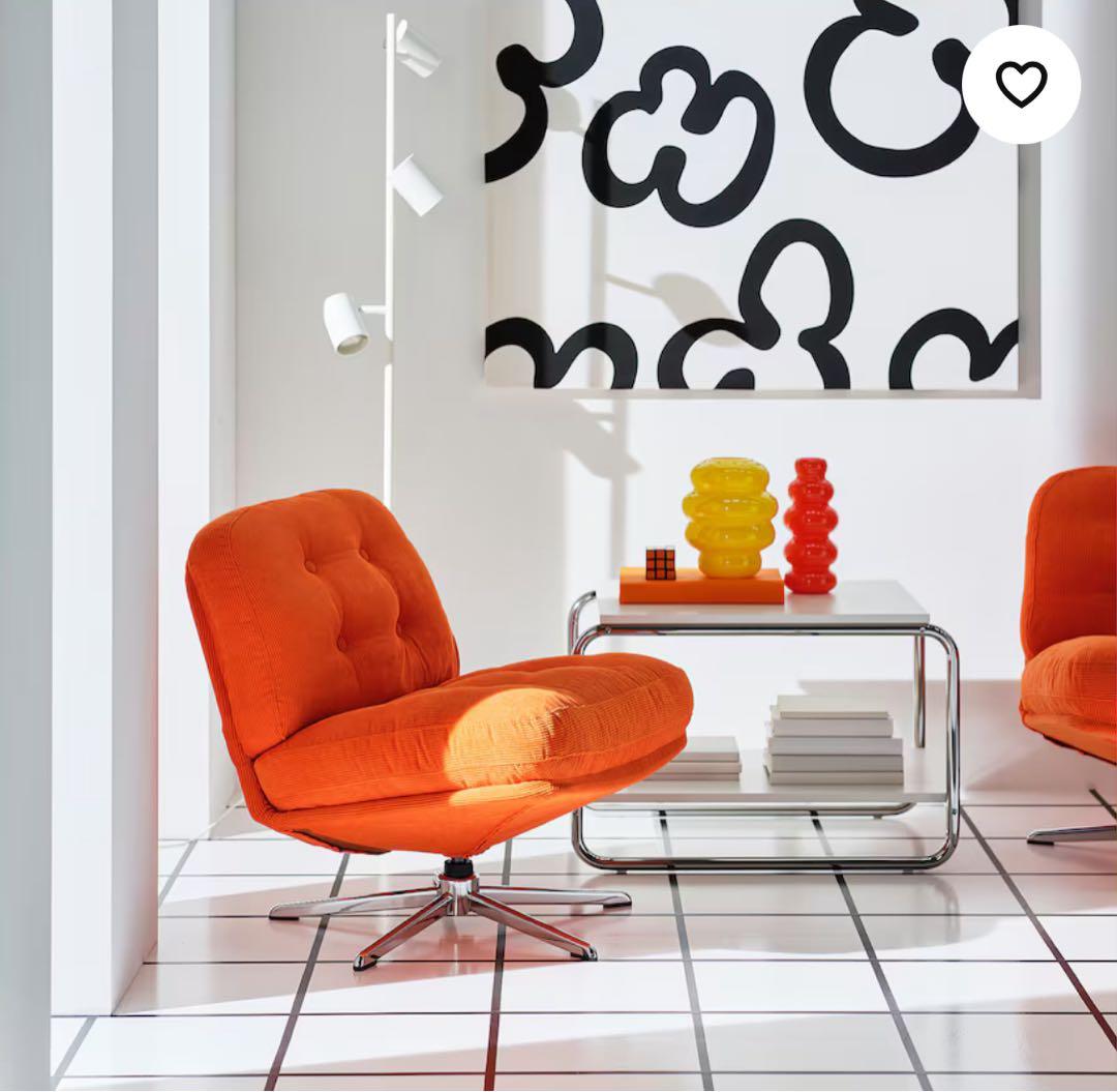 ［新品◎◆未開封］イケア 回転パーソナルチェア ディヴリンゲ オレンジ 椅子