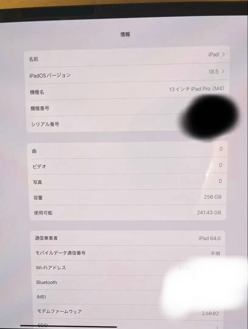 iPad Pro M4 13インチ　Wi-Fi＋Cellular 256GB