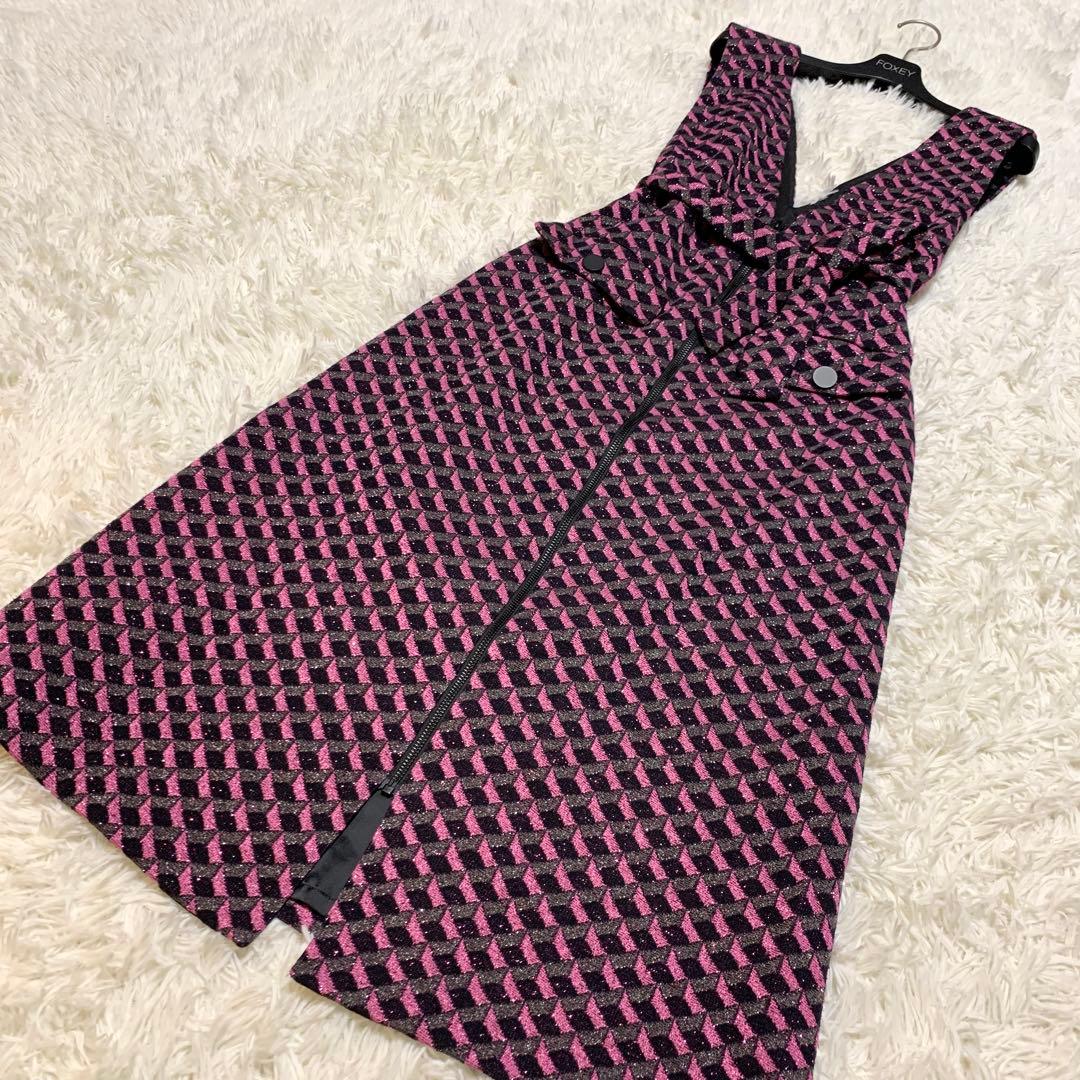 極美品✨2024年 グレースコンチネンタル キカジャガードラメドレス ワンピース