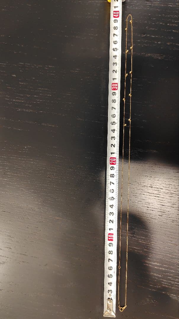 K18イエローゴールド　80cmロングステーションネックレス 1.29g 18金