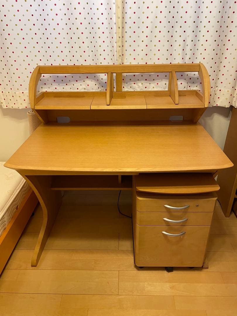 カリモク　学習机　本棚② 学習机3点セット