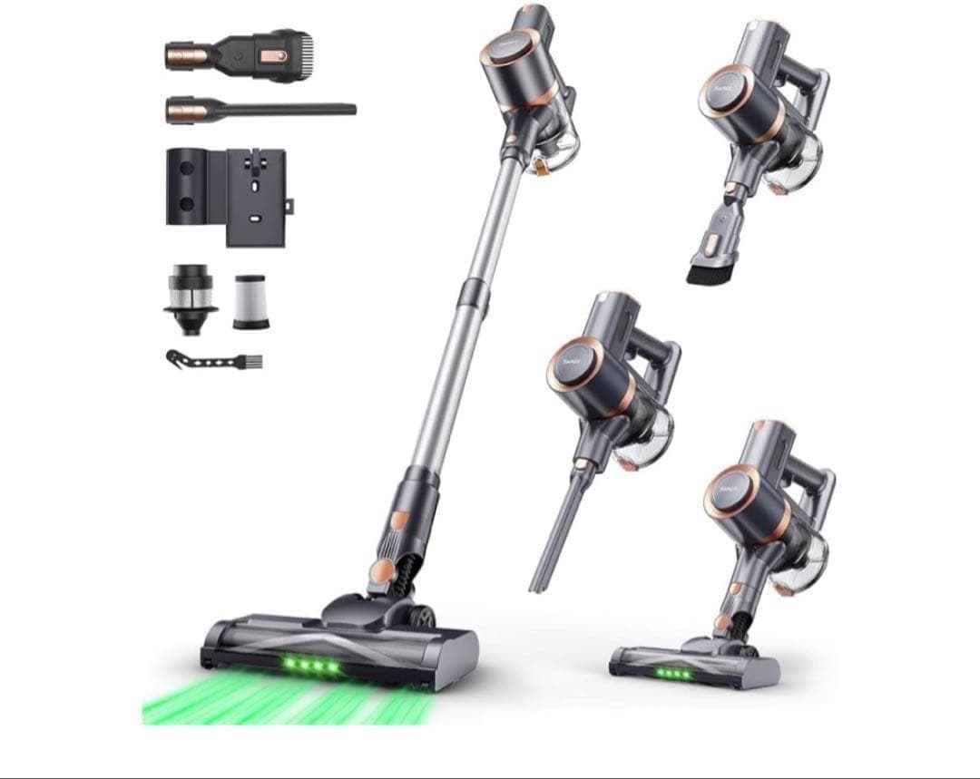 掃除機 コードレス 75Kpa超強力吸引 自立式 55分連続稼働 サイクロン