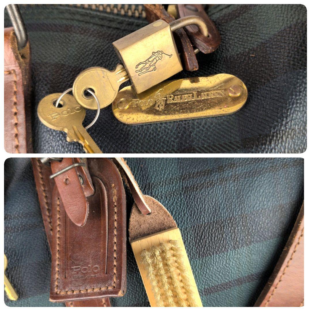 【美品】ポロラルフローレン☆2WAY　鍵　ブラシ　チャーム　完備　ボストンバッグ
