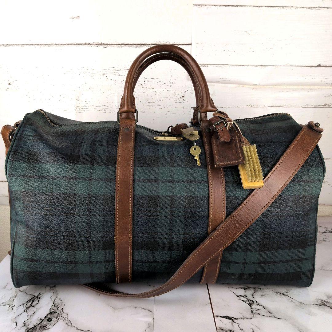 【美品】ポロラルフローレン☆2WAY　鍵　ブラシ　チャーム　完備　ボストンバッグ