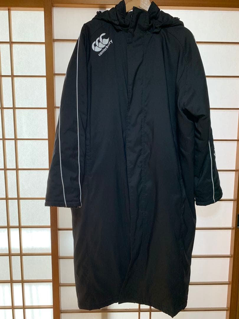 カンタベリー ロングベンチコート メンズL ブラック黒　ラグビー　試合観戦